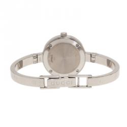 Pre Owned Gucci White Stainless Steel 105 Women's Wristwatch 25MM
