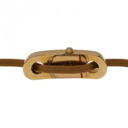 Gucci beige Gold-Plated Stainless Steel O-Frame Women's Wristwatch 16MM