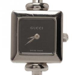 Pre Owned Gucci Black Stainless Steel YA1055 Women's Wristwatch 25MM