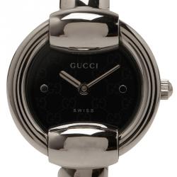 Gucci Black Stainless Steel 1400L Women's Wristwatch 25MM