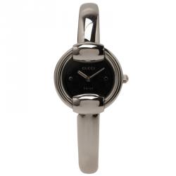 Gucci Black Stainless Steel 1400L Women's Wristwatch 25MM