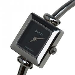 Pre Owned Gucci Black Stainless Steel YA1055 Women's Wristwatch 25MM
