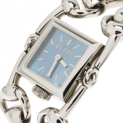 Pre Owned Gucci Blue Stainless Steel Signoria Women's Wristwatch 20MM