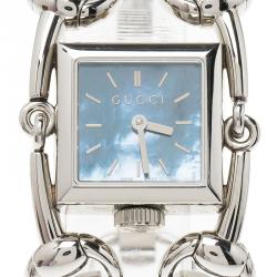 Pre Owned Gucci Blue Stainless Steel Signoria Women's Wristwatch 20MM