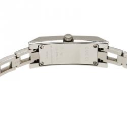Gucci Black Stainless Steel Diamond G-Link Women's Wristwatch 14MM