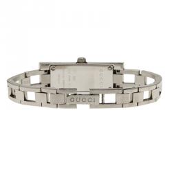 Gucci Black Stainless Steel Diamond G-Link Women's Wristwatch 14MM