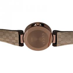 Gucci Brown Stainless Steel Interlocking G Women's Wristwatch 38MM