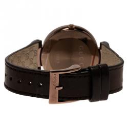 Gucci Brown Stainless Steel Interlocking G Women's Wristwatch 38MM