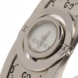 Gucci White Stainless Steel Twirl Women's Wristwatch 22MM