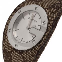 Gucci White Stainless Steel U Play Canvas Women's Wristwatch 31MM