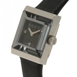 Gucci Black Stainless Steel G-Frame Women's Wristwatch 14MM