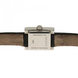 Gucci Black Stainless Steel G-Frame Women's Wristwatch 14MM