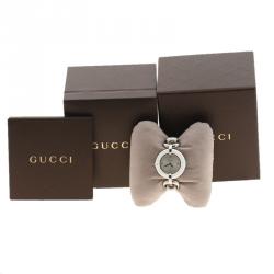 Gucci Silver White Bamboo Stainless Steel 132.4 Women's Wristwatch 36MM
