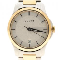 Pre Owned Gucci Silver Two Tone Stainless Steel G- Timeless YA126531 Women's Wristwatch 27mm