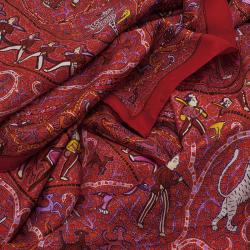 Pre Owned وشاح هيرمس متعدد الألوان أفيك لو أمبال أوتوريسيسيون دا لالباي دالباتباي أندولوجي جاينت تويل مربع