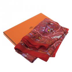 Pre Owned وشاح هيرمس متعدد الألوان أفيك لو أمبال أوتوريسيسيون دا لالباي دالباتباي أندولوجي جاينت تويل مربع