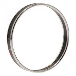 Pre Owned Hermes Narrow Printed Belt Design Multi Color Silver-Plated Bangle Bracelet