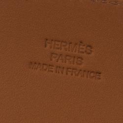 Pre Owned Hermes Extreme Red Espsom Leather Gold Plated Bracelet