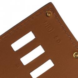 Pre Owned Hermes Extreme Red Espsom Leather Gold Plated Bracelet