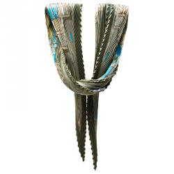 Pre Owned Hermes Green Plisse Silk Scarf