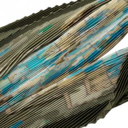 Pre Owned Hermes Green Plisse Silk Scarf