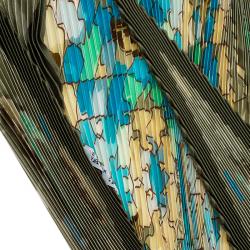 Pre Owned Hermes Green Plisse Silk Scarf