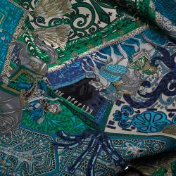 مملوكة مسبقًا Hermes Green Cavaliers Du Caucase Silk Square Scarf