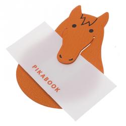 Pre Owned Hermes Orange Leather Pikabook Horse Bookmark
