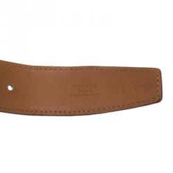 Pre Owned Hermes Orange Crocodile Leather H Buckle Belt 90CM