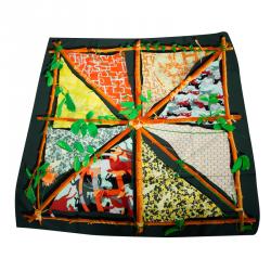 Pre Owned Hermes Le Robinson Chic Multicolor Square Silk Scarf