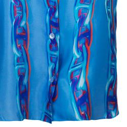 Pre Owned Hermès Blue Maille Dancre Shirt Dress M