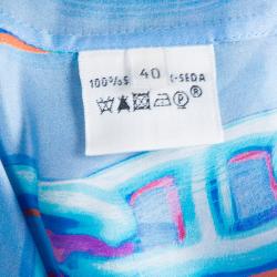 Pre Owned Hermès Blue Maille Dancre Shirt Dress M