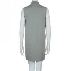 Pre Owned Hermes Grey Printed Cotton Sleeveless Cardigan Dress S