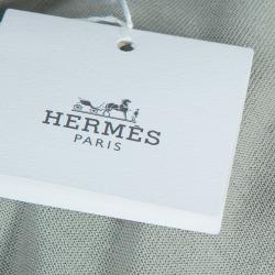 Pre Owned Hermes Grey Printed Cotton Sleeveless Cardigan Dress S