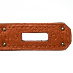 Hermes Orange Togo Leather Palladium Hardware Birkin 35 Bag