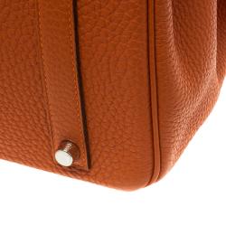 Hermes Orange Togo Leather Palladium Hardware Birkin 35 Bag