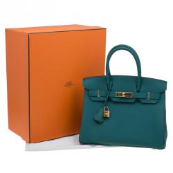 Hermes Malachite Togo Leather Gold Hardware Birkin 30 Bag