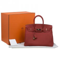 Hermes Vermillion Togo Leather Gold Hardware Birkin 35 Bag