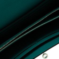 Hermes Blue Paon Alligator Long Kelly Wallet 