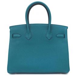 Hermes Izmir Blue Togo Leather Gold Hardware Birkin 30 Bag