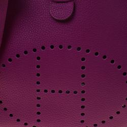 Hermes Cyclamin Clemence Leather Evelyne III GM Bag