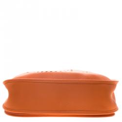 Pre Owned Hermes Orange Clemence Leather Evelyne III GM Bag