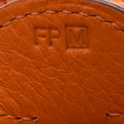 Pre Owned Hermes Orange Clemence Leather Evelyne III GM Bag
