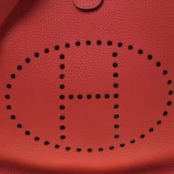 Pre Owned Hermes Bougainvillea Clemence Leather Evelyne III GM Bag