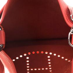 Pre Owned Hermes Bougainvillea Clemence Leather Evelyne III GM Bag