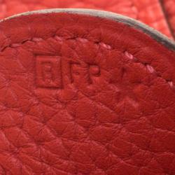 Pre Owned Hermes Bougainvillea Clemence Leather Evelyne III GM Bag