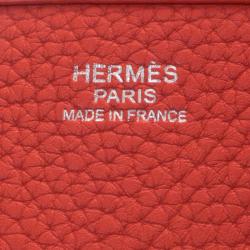 Pre Owned Hermes Bougainvillea Clemence Leather Evelyne III GM Bag