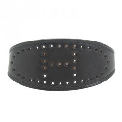 Pre Owned Hermes Black Leather Nova Bracelet 20 CM