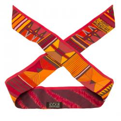 Pre Owned Hermes Multicolor Pelages Et Camouflage Twilly Silk Bandeau Scarf