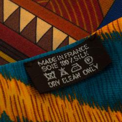 Pre Owned Hermes Multicolor Pelages Et Camouflage Twilly Silk Bandeau Scarf